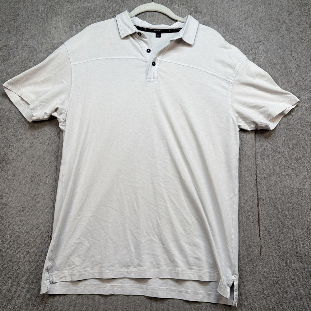 Public Rec Men's Polo‎ Shirt Light Gray Performance Short Sleeve Large